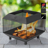 LANDMANN Feuerkorb Cube mit markantem Stahl-Design, Funkenschutz, stabilem Stand und wetterfestem, pulverbeschichtetem Material.