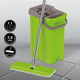 MAXXMEE Komfort-Mopp Smart 7,5 l Eimer mit 2-Kammer-System in limegreen für einfache Reinigung ohne Bücken und nasse Hände.