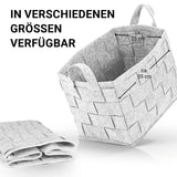 N8WERK Filz-Aufbewahrungstasche M hellgrau, faltbar, 35x25x25 cm, mit Tragegriffen, moderner, strapazierfähiger Filzkorb für vielseitige Nutzung.