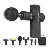 MAXXMEE Mini Massage Gun Hot & Cold Pro schwarz mit 6 Aufsätzen, Power-Boost, Soft-Grip und bis zu 5 Stunden Akkulaufzeit
