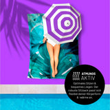 LUMALAND Sitzsack Classic XXL (380 L) mit botanischem Design, stilvoll für drinnen & draußen, körperanpassend und pflegeleicht.