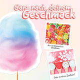 GOURMETmaxx Zuckerwatte-Maschine - rot/weiß mit bunter Zuckerwatte aus Zucker oder zerkr. Bonbons im nostalgischen Retro-Design.