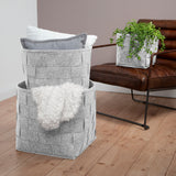 N8WERK Filz-Aufbewahrungstasche L Hellgrau, moderner, faltbarer Filzkorb mit Tragegriffen, ideal für Haushalt und Möbelpflege.