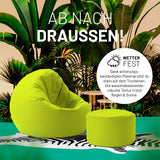 LUMALAND Sitzsack Pouf (50 L) Apfelgrün wetterfest, multifunktional, leicht, pflegeleicht, ideal für In- und Outdoor-Bereich.