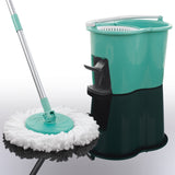 CLEANmaxx Power-Wischmopp mit Zwei-Kammer-Filtersystem, Eimer und waschbarem Moppaufsatz, türkis, ideal für Laminat und Fliesen.