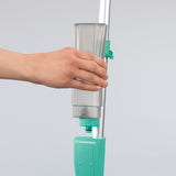 CLEANmaxx Spray-Mopp 2in1 in Türkis mit 2x Ersatz-Wischtuch, Wendemopp mit Sprühfunktion und abnehmbarem Tank.
