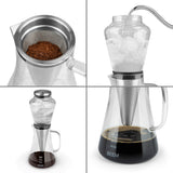 COLD DRIP Kaffeebereiter - 0,5 l mit doppelwandigem Edelstahlfilter und Borosilikat-Glas für intensiven Cold-Drip-Coffee Genuss.