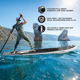 FitEngine Trip SUP-Board Set (Allrounder) - 12', aufblasbares SUP mit 6 Inch Stärke und stabiler Steuerung für vielseitiges Workout.