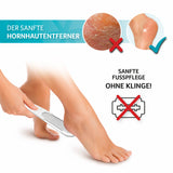 MIWIAM Nagelfeile & Hornhauthobel Set 2-tlg. für sanfte Fußpflege ohne Klinge, rostfrei und hygienisch rückstandsfreie Reinigung.