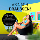 LUMALAND Sitzsack Drops (300 L) Schwarz, wetterfest, bequem für In- und Outdoor, robust und leicht transportierbar.