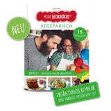 Kinderleichte Becherküche Set inkl. Messbecher-Set - Band 7 - Vegetarisch mit 15 vegetarischen Rezepten und farbigen Messbechern.
