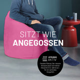 LUMALAND Luxury XL Sitzsack stylischer Beanbag - 120L Füllung in Pink, bequemer Sitzsack für Wohnzimmer und Entspannung.