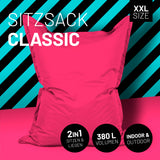 LUMALAND Sitzsack Classic XXL (380 L) in Pink, indoor & outdoor, 2in1 Sitzen & Liegen, hochwertig, pflegeleicht, voluminös.
