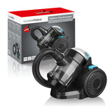 CLEANmaxx Zyklon-Staubsauger - schwarz, beutellos mit 1,2L Staubbehälter, EPA-Filter und handlicher Bauweise für Treppen.