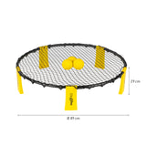 GARVIDA Mini-Volleyball-Spiel Spike Ball Set 6-tlg. gelb/schwarz mit Netz und 3 Bällen, 89 cm Durchmesser, ideal für drinnen und draußen.