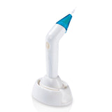 VITALmaxx Zahnpflege Zwischenraumreiniger - weiß, handlicher, batteriebetriebener Interdentalreiniger mit LED-Licht und schwingender Nylonspitze.