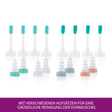 VITALmaxx Ohrenreiniger mit 3 verschiedenen Aufsätzen für sanfte, effiziente Reinigung und Schutz des Gehörgangs, weiß.