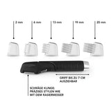 MAXXMEE Rasierer Smart Trimm Haarschneider mit 5 Aufsätzen, schräger Klinge und ausziehbarem Griff für präzises Styling.