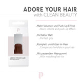 PONY PUFFIN Chocolate - Schokobraun Styling Tool für mehr Volumen, perfekten Halt und unsichtbaren Look besonders für braunes Haar.