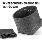 N8WERK Filz-Aufbewahrungskorb L 40x40x40 cm Dunkelgrau, faltbar, strapazierfähig, schont Böden, moderner Scandi Style.