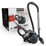 MAXXMEE Zyklon-Staubsauger - schwarz, beutellos mit EPA-Filter, leicht entnehmbarer 1,2 L Staubbehälter, ideal für Treppen und Handhabung.