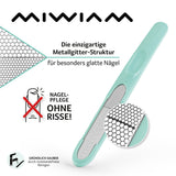 MIWIAM Nagelfeile & Hornhauthobel Set 2-tlg. mit Metallgitter-Struktur für glatte Nägel und rissfreie Nagelpflege.