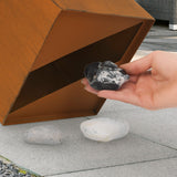 Hoberg LED-Dekosäule "Mandala" in Rost-Optik mit solarem Betrieb, USB-Laden und einstellbaren LED-Lichteinstellungen.