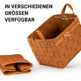 N8WERK Filz-Aufbewahrungstasche L - 40 x 30 x 30 cm - Rost, faltbarer, robuster Filzkorb mit Tragegriffen im modernen Scandi Style.