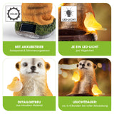 EASYmaxx Solarleuchte Erdmännchen als Vogeltränke mit LED-Licht, Solar, Dämmerungssensor und detailgetreuem Tierdesign.