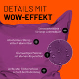 LUMALAND Sitzsack Classic XXL (380 L) lila mit abnehmbarem Bezug, starkem Abperleffekt, extrastarken Nähten und verdecktem Reißverschluss.