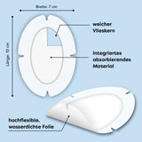 Happy Pad Hygienepflaster - weiß mit weichem Vlieskern, absorbierendem Material und flexibler, wasserdichter Folie, 7x10 cm groß.