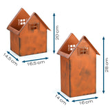 Hoberg Rost-Pflanztöpfe - 2er-Set, dekorative Blumenkübel in Rost-Optik mit Haus-Design, 2 Größen, wetterbeständig und vielseitig.