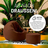 LUMALAND Sitzsack Pouf (50 L) in Braun, wetterfest, für Innen- & Außenbereich, leicht, pflegeleicht und robuste EPS-Füllung.