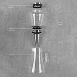 COLD DRIP Kaffeebereiter - 0,5 l mit hochwertigem Edelstahlfilter und Borosilikatglas für intensiven Cold-Drip-Coffee Genuss.