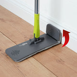 MAXXMEE Wischsystem Flat-Mopp mit klappbarem Spezial-Wischkopf zur Reinigung von Hartböden und Fußleisten grau/grün