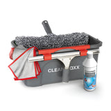 CLEANmaxx Fensterreiniger-Set - 7-tlg. inkl. Reiniger, Eimer, Mikrofasertuch und Abzieher für streifenfreie Fenster im Haus und Auto.