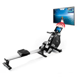 FitEngine Rudergerät mit Magnetwiderstand, magnetisches Bremssystem, klappbar, mit Trainingsdisplay und Kinomap Wireless Verbindung.