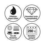 Bratoni Aluminium-Pfanne Diamant - 20 cm - blau mit Abperl-Effekt, kratzunempfindlich, für alle Herdarten und backofengeeignet bis 280°C.