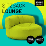 LUMALAND Sitzsack Lounge (320 L) in Apfelgrün, gemütlich für Innen und Außen, langlebig, pflegeleicht mit verstecktem Reißverschluss.