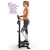 VITALmaxx Fitnesstrainer Swing Stepper mit 2 Expanderbändern, kompakter Stepper mit Trainingscomputer und höhenverstellbarem Handgriff.
