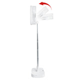 MAXXMEE Akku-Ventilator klappbar – verstellbarer weißer Ventilator mit Akku, klappbar, für Tisch- und Standbetrieb in- und outdoor.