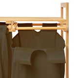 LUMALAND Bambus Wäschekorb mit 2 ausziehbaren Wäschesäcken, platzsparend, wasserabweisend, mit Ablagefläche, 73 x 64 x 33 cm, Oliv.