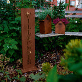 Hoberg Rost-Pflanztöpfe - 2er-Set mit Haus-Details in Rost-Optik, dekorativ für Garten, Terrasse oder Balkon, wetterbeständig und vielseitig nutzbar.