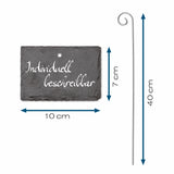 Hoberg Schiefer-Pflanzschilder - 10er Set mit wetterfesten Schiefertafeln und 40 cm langen, rostfreien Erdspießen zum individuellen Beschriften.