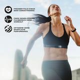 FitEngine Herzfrequenzmesser am Brustgurt beim Lauftraining für präzisen Puls-Check und optimierte Performance.