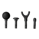 MAXXMEE Intensiv-Massagegerät - 4 verschiedene Aufsätze für individuelle Massageanwendungen, schwarz/silber, ergonomisches Design.