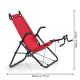 MAXXMEE Inversionstrainer Deluxe in rot/schwarz für Rücken, Bauch, Rumpf & Beine, klappbar, höhenverstellbar, bis 120 kg belastbar.