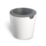 LAZY LEAF Blumentopf selbstgießend 1,1 Liter weiß/grau mit 10 Bewässerungsstufen, Temperatursensor und bis zu 12 Wochen Akkulaufzeit.