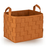 N8WERK Filz-Aufbewahrungstasche L - 40 x 30 x 30 cm - Rost, faltbarer, strapazierfähiger Filzkorb mit Tragegriffen für vielseitige Nutzung.