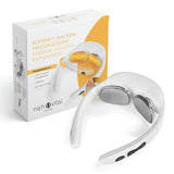 nah-vital Kompakt-Nackenmassagegerät tragbar mit 5 Massagemodi, Wärmefunktion und 15 EMS-Intensitätsstufen für Nackenentspannung